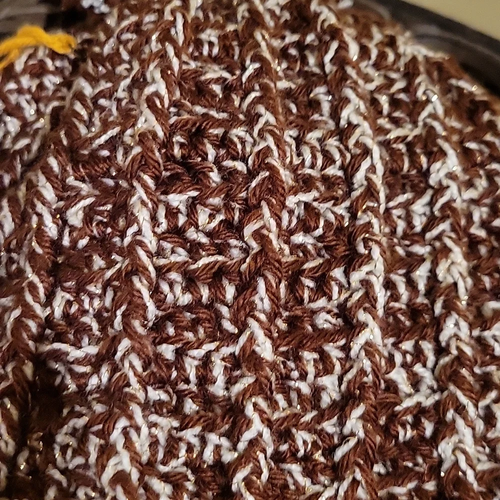 Ladies Acrylic pom-pom hat beanie fleece lining at ears handmade